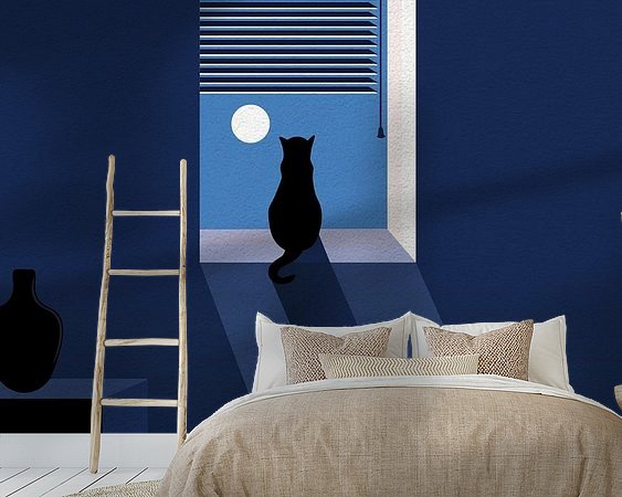 Voorbeeld van het werk in een kamer