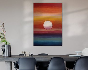 Zonsondergang in Mark Rothko stijl van De Muurdecoratie