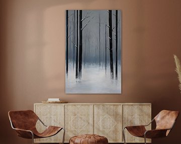 Forêt d'hiver sur De Muurdecoratie