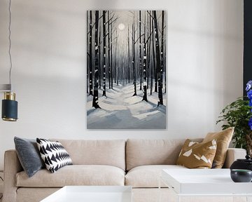 Forest in winter by De Muurdecoratie