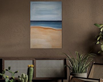 Minimalistische weergave strand van De Muurdecoratie