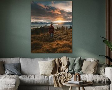 Vue sur le coucher de soleil