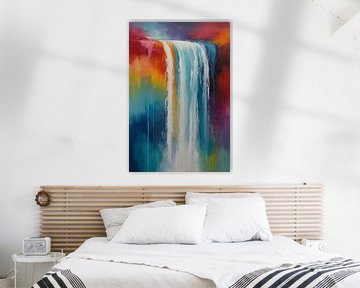 Abstract colourful waterfall by De Muurdecoratie