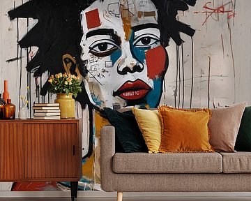 Woman Jean-Michel Basquiat style by Art & Soul Creations