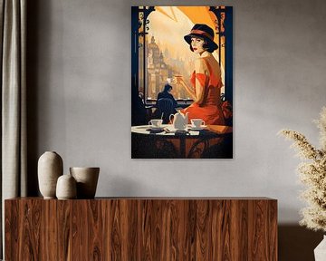 Art Deco koffie reclameposter #1 van Skyfall