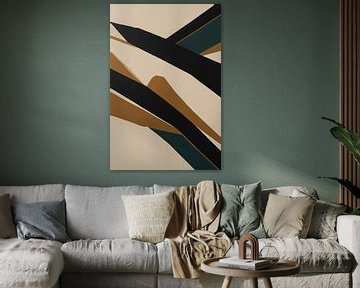 Minimalistische weergave op beige achtergrond van De Muurdecoratie