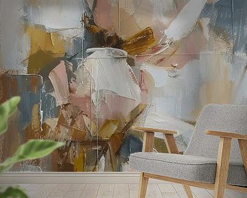 Pioenrozen in Japandi stijl van Japandi Art Studio