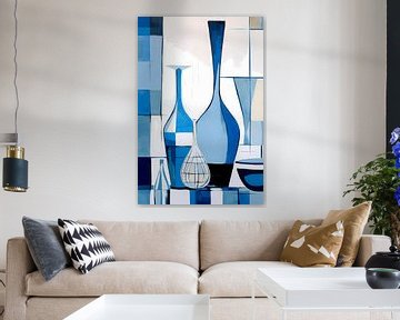 Blue modern vases by haroulita