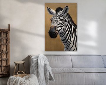 Gedetailleerd Hyperrealistisch Zebra Portret van De Muurdecoratie