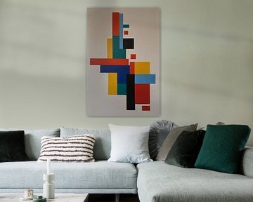 Geometric Abstraction in Primary Colours by De Muurdecoratie