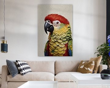 Paradiesvogel in leuchtenden Farben von De Muurdecoratie