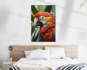 Colourful beauty of a Tropical Parrot by De Muurdecoratie