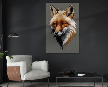 Moderner Fuchs in lebhaften Farben von De Muurdecoratie