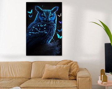 fantasy blue owl by haroulita