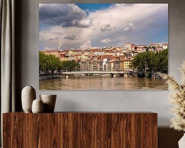 Old town and Saone in Lyon France by Dieter Walther