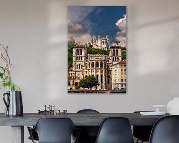 Cathedral and Notre Dame de Fourviere in Lyon by Dieter Walther