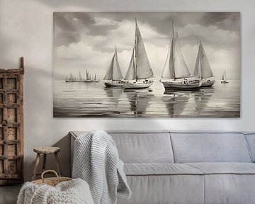 Historic sailboats painting by Anton de Zeeuw