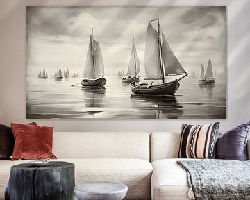 Sailboats painting by Anton de Zeeuw