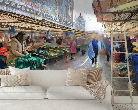 Voorbeeld van het werk in een kamer