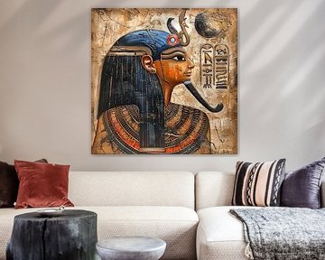 Egytische muurschildering van Koffie Zwart