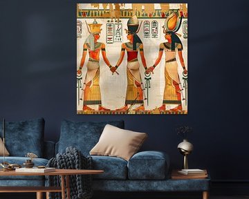 Egyptische muurschildering van Koffie Zwart