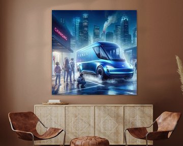 Tesla bestelbus van Digital Art Nederland