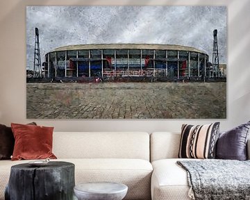 Schilderij De Kuip Rotterdam van Anton de Zeeuw