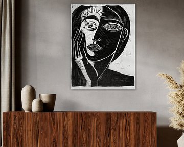 Cubist portrait day and night woman by Frank Daske | Foto & Design