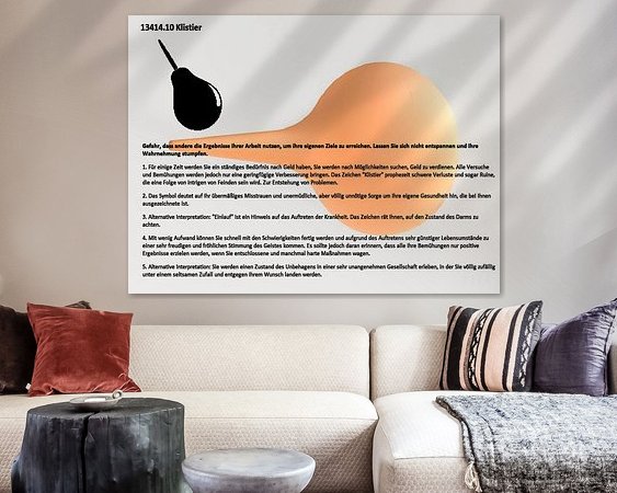 Voorbeeld van het werk in een kamer