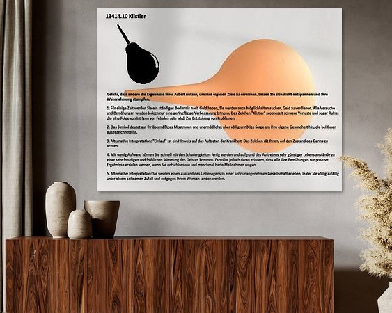 Voorbeeld van het werk in een kamer
