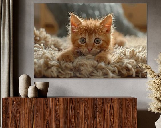 Voorbeeld van het werk in een kamer