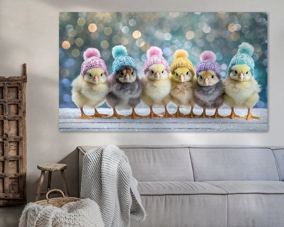 Voorbeeld van het werk in een kamer