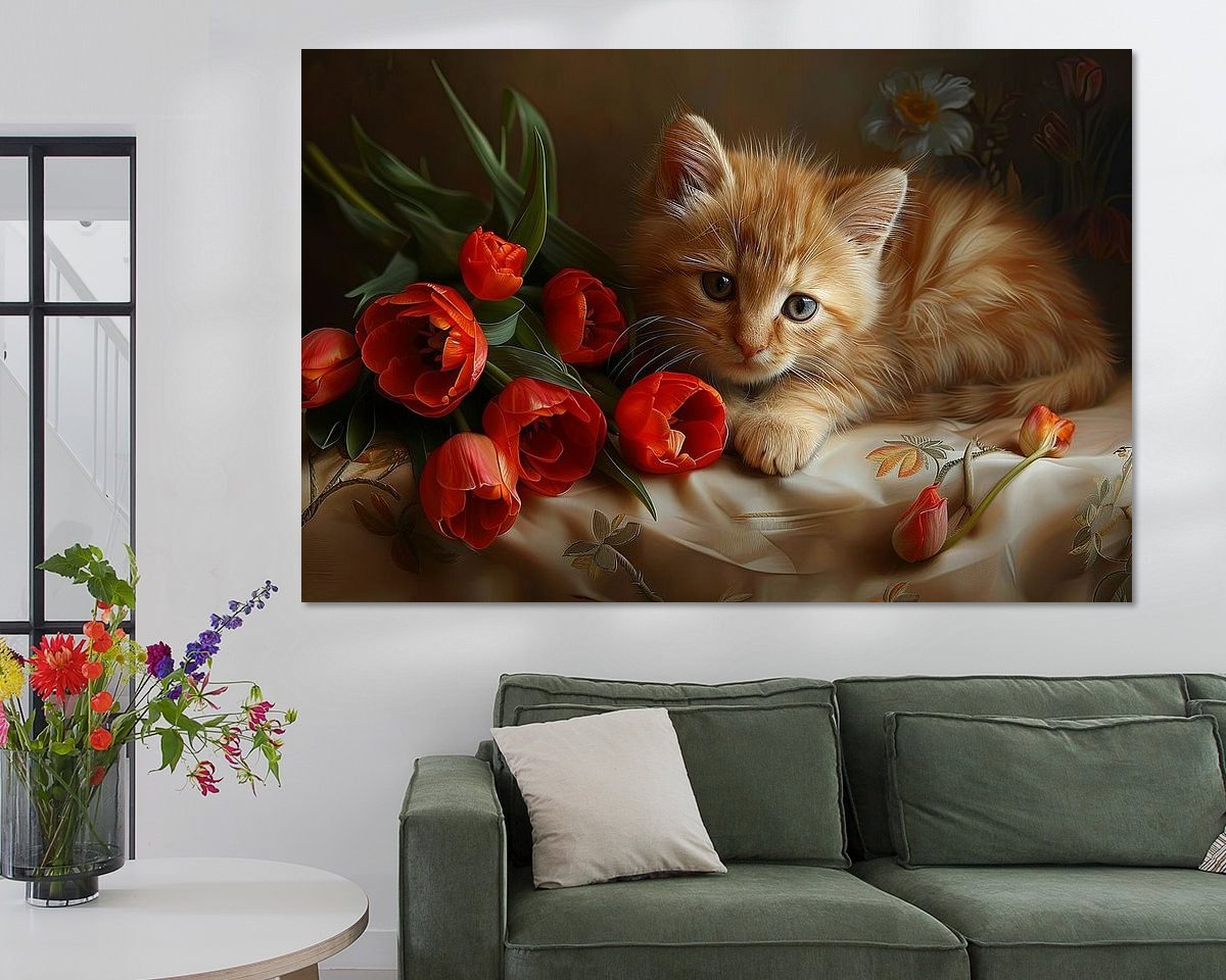 Voorbeeld van het werk in een kamer