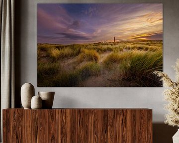 Texel lighthouse in the landscape