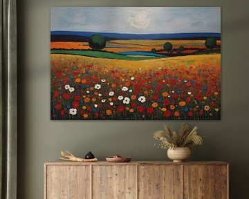 Summer Flowering in Colourful Impressive Landscape by De Muurdecoratie