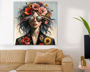 She loves flowers IV van Art Studio RNLD