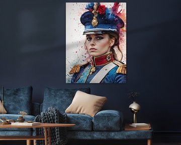 Eeuwige Moed: Portret van een Napoleontische Soldaat van Retrotimes