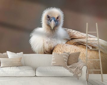 een vale gier in de ochtend bij gouden zonsopgang van Mario Plechaty Photography