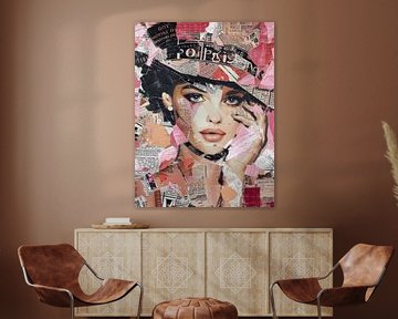 Portrait de style collage dans les tons de rose sur Studio Allee