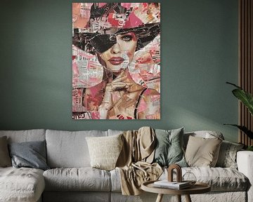 Portrait de style collage dans les tons de rose sur Studio Allee