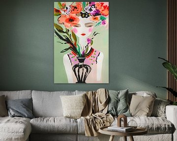 vrouw met bloemen van haroulita