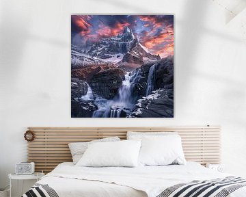 Lumière dramatique de la montagne