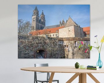 Maagdenburg - Gebhardt Bastion (Kleef) en Dom van Maagdenburg van t.ART