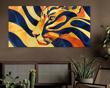 Leopard in modern abstract lines by Lauri Creates