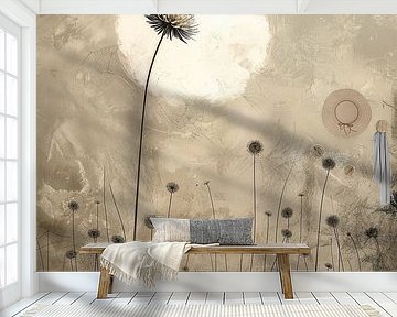 Landscape in earth tones, Japandi style by Japandi Art Studio