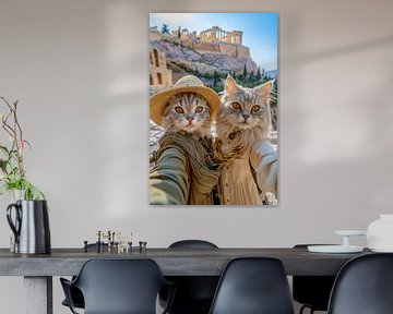 Antikes Schnurren: Katzen-Selfie mit der Akropolis von Felix Brönnimann