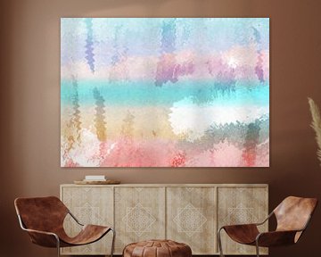 Springtime. Colorful abstract landscape in pastel colors. by Dina Dankers