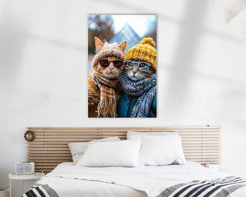 Parijse chic: selfie met piramide van Louvre van Poster Art Shop