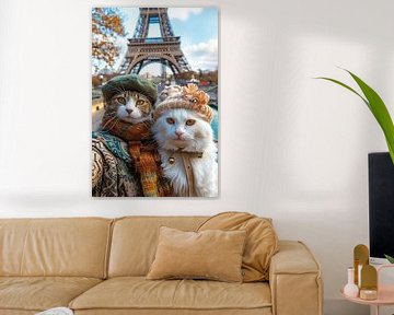 Regard de chat sur la tour Eiffel : drôles de chats sur Felix Brönnimann