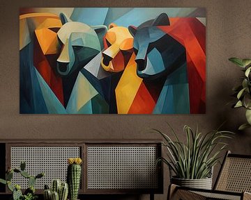 Abstract bears cubism panorama by TheXclusive Art